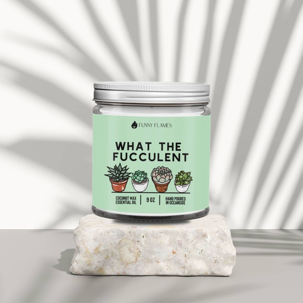 "What the Fucculent" 9oz Candle - Picture 2 of 5